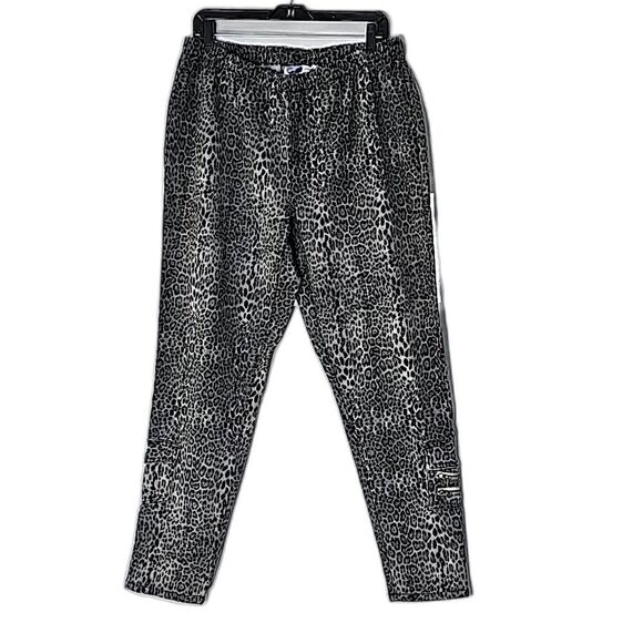 Cargo Pants by Diane Gilman Mob Wife Black Gray Leopard Print Size 1X - Picture 1 of 7